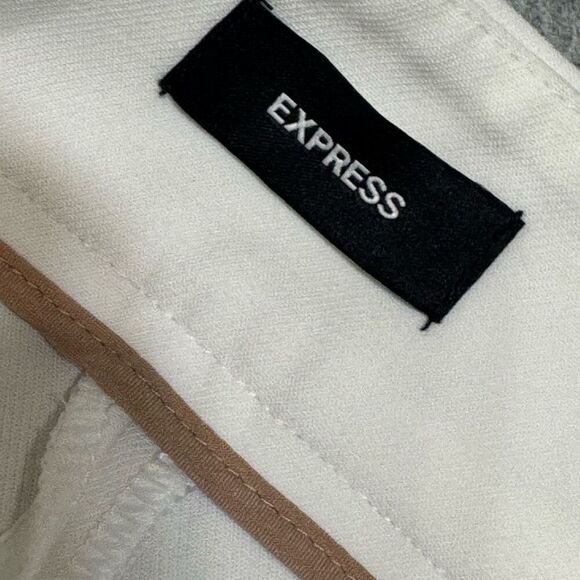 Express White high-waisted cargo pants with elastic waistband, pockets and zippe - Picture 7 of 10